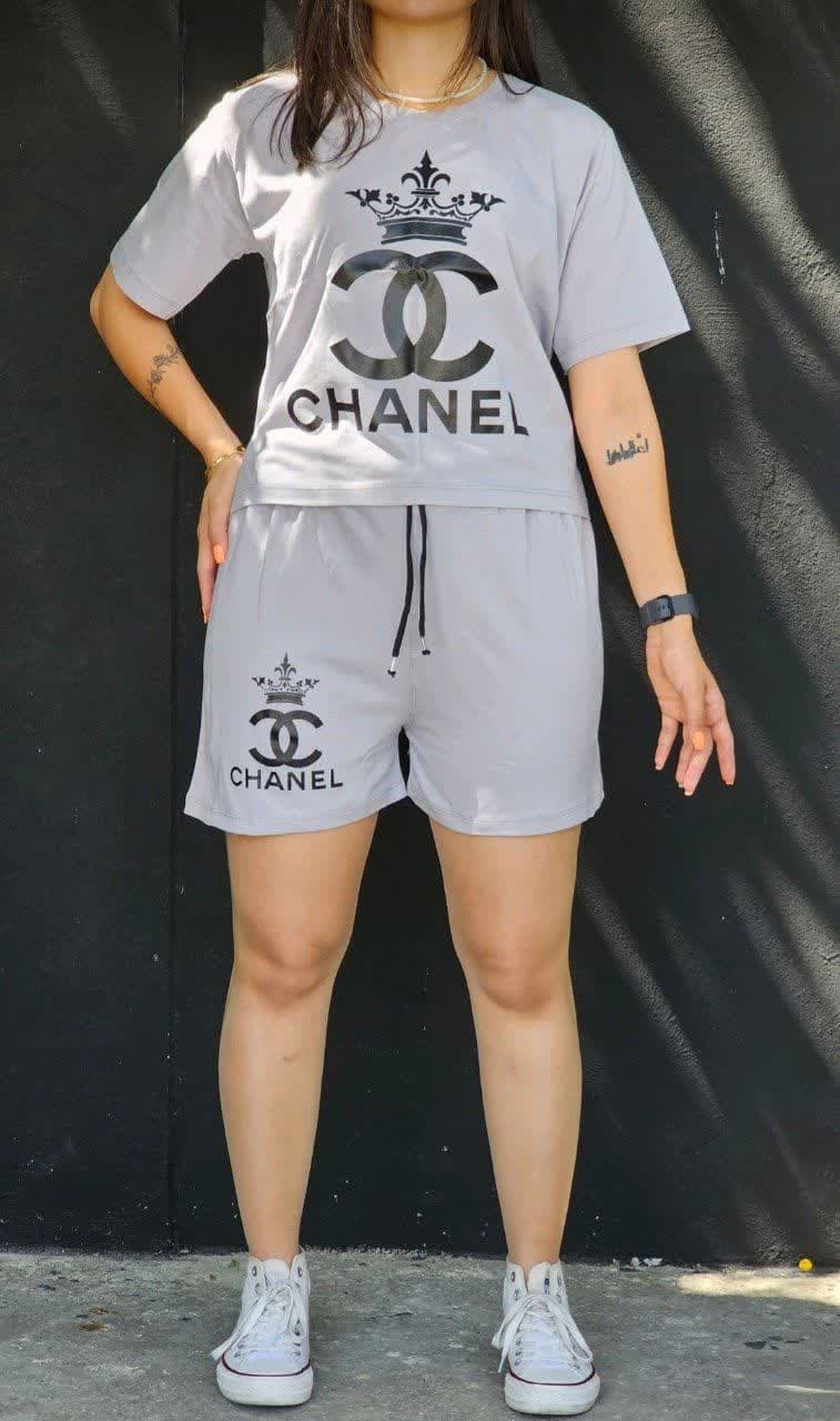 ست کراپ شلوارک CHANEL