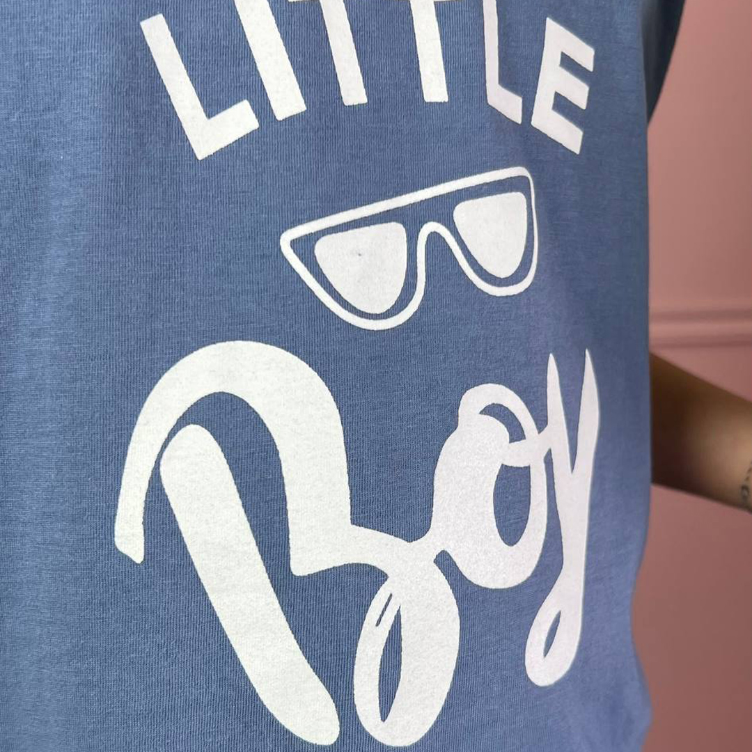 تاپ شلوارک با طرح عینک و چاپ LITTLE Boy