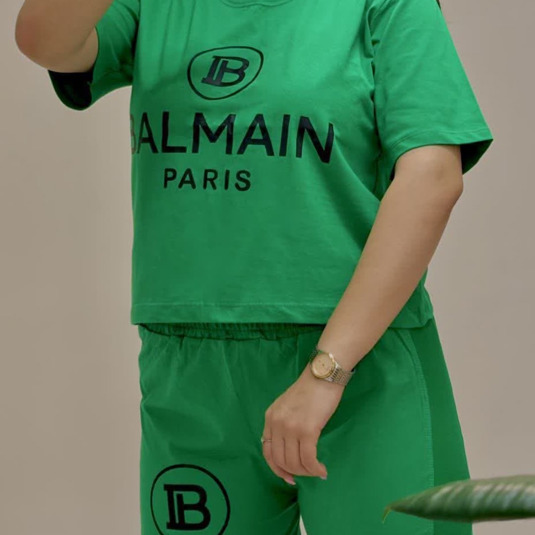 کراپ شلوارک طرح BALMAIN
