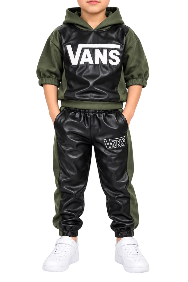 ست هودی و شلوار جاگر بچگانه طرح ونس (Vans)