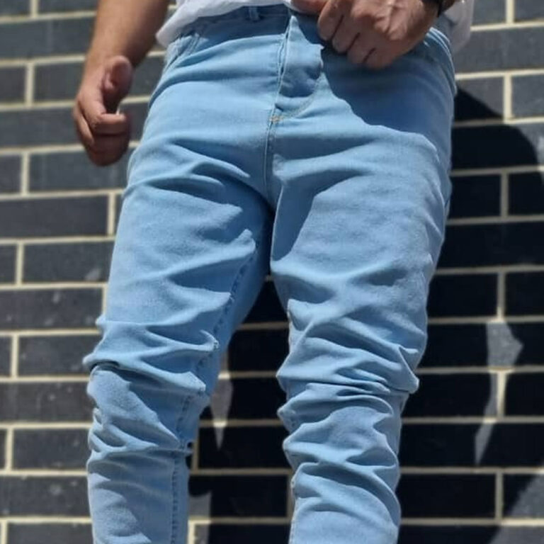 شلوار جین مردانه ساده آبی رنگ