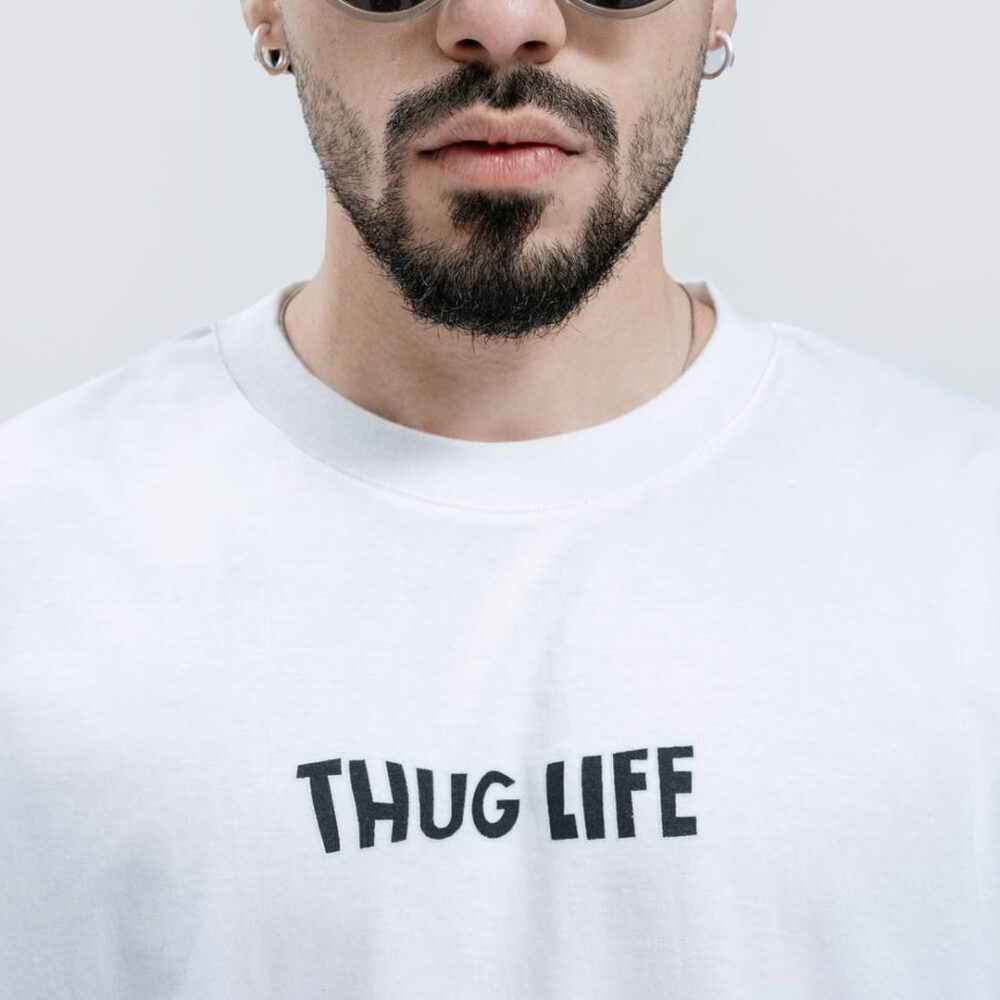 تیشرت لانگ مردانه با چاپ THUG LIFE